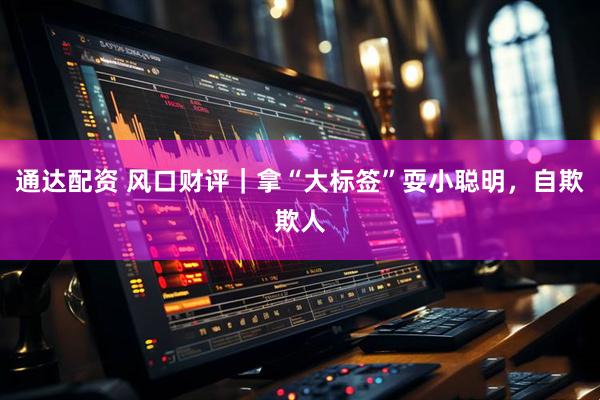 通达配资 风口财评｜拿“大标签”耍小聪明，自欺欺人